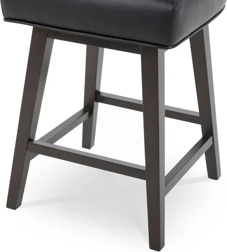 Miniatura 7 de CHITA Taburete giratorio de 26 pulgadas con altura de mostrador, taburete de bar tapizado moderno con respaldo certificado FSC de cuero sintético