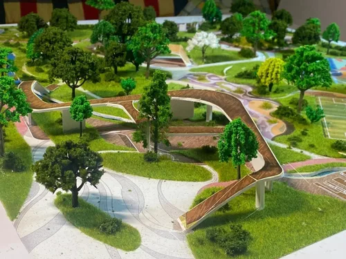 Miniatura 2 de Alfombra modelo de hierba, (3 piezas, 20 x 20 pulgadas), modelo de escenario ferroviario para escenario