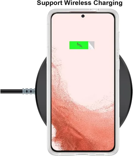 Miniatura 7 de Unov Funda para Galaxy S22 transparente con diseño de TPU suave absorción de impactos, patrón delgado en relieve, cubierta trasera protectora