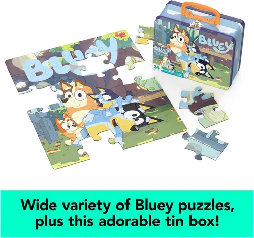 Miniatura 3 de Bluey Juego de 11 rompecabezas, rompecabezas de madera de 8 y 24 piezas, difusos y troquelados para preescolares y niños Paquete de rompecabezas