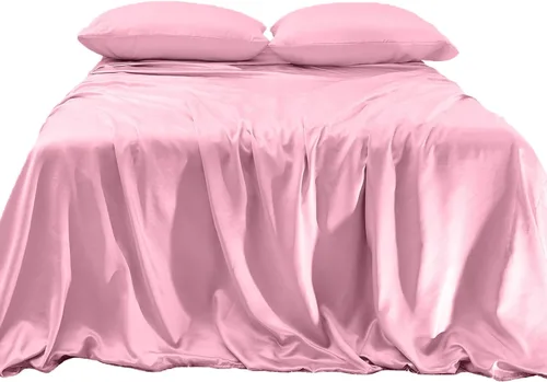 Miniatura 29 de Elegant Comfort Lujoso juego de sábanas de satén sedoso de 4 piezas, agradable para la piel y el cabello, resistente a las arrugas, la decoloración