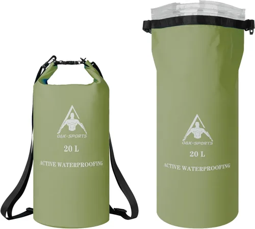 Miniatura 9 de Oak-Sports Dry Bag Mochila impermeable de 5L/10L/20L, bolsa de playa ligera con doble cierre de cremallera para natación, kayak, senderismo