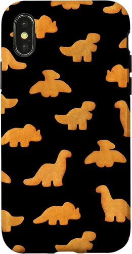 Miniatura 5 de Patrón de pepitas de pollo para iPhone XR Dinos Estuche negro realista divertido Dino