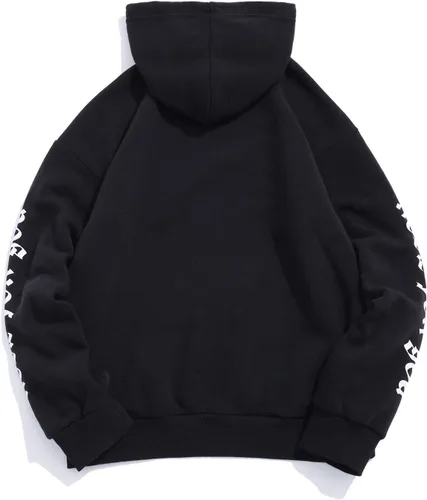 Miniatura 6 de ZAFUL Sudadera con capucha para hombre, con estampado de letras rosas, con cordón, unisex, de vellón, con estampado de letras