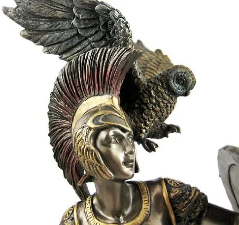 Miniatura 5 de Atenea diosa griega bronceada estatua escultura Minerva