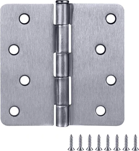 Miniatura 10 de Design House Bisagras para puerta interior, 4.0 in. x 4.0 in., Redondeado, 1/4-pulg Radio, Acero, Pre-Lubricado, Herrajes para Puerta, Negro Mate