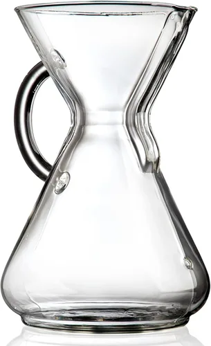 Cafetera de vidrio Chemex, Con manija, Transparente