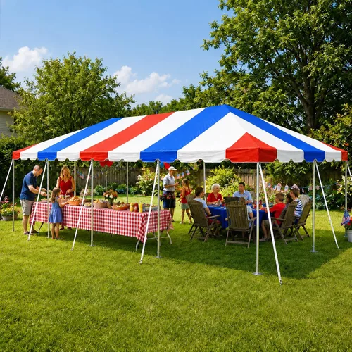 Miniatura 19 de Party Tents Direct Carpa para Fiesta de 20x30 - Marco de Acero - Gazebo al Aire Libre, Pabellón, Sombrilla para Sol, Refugio para Acampada - Verde