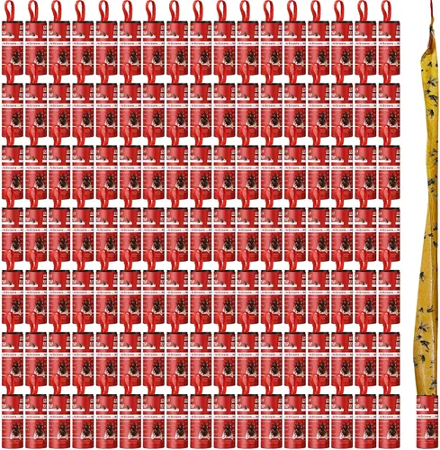 Miniatura 13 de Qualirey Paquete de 80 tiras adhesivas para moscas para interiores y exteriores, cinta adhesiva para colgar insectos voladores, trampas para Rojo