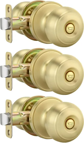 Miniatura 19 de Goldenwarm - Perillas interiores de puerta de bronce aceitado, perillas para puerta de dormitorio, pomo de puerta de bronce con privacidad, perilla
