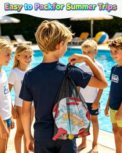 Miniatura 5 de Juego de pelota de remo de agua con 2 bolas flotantes de animales y 2 bolas flotantes, juego de pelota de remo de playa para niños y adultos