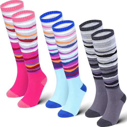 Calcetines de esquí para niños, 3 pares de calcetines cálidos de invierno para nieve, para niños y niñas, jóvenes, esquí, snowboard, para niños de 4