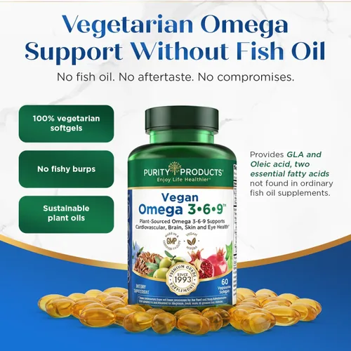Miniatura 7 de Purity Products Omega 3-6-9 Fórmula Vegana y Vegetariana - Complejo de Ácidos Grasos Esenciales “5 en 1” - Ácidos Grasos Esenciales Omega 3 6 9