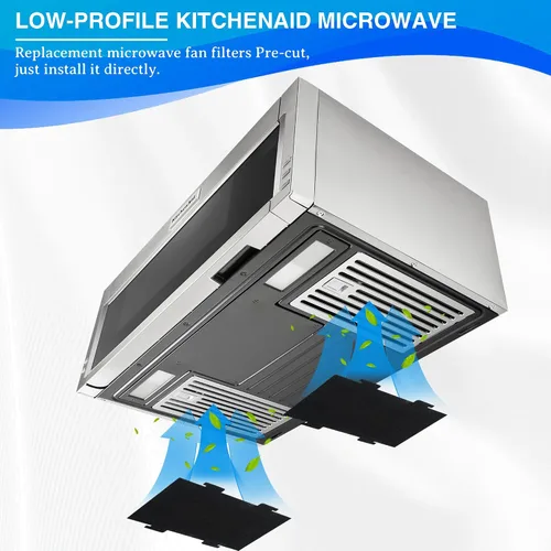 Miniatura 2 de Filtros de carbón activado para horno de microondas compatibles con Kitchen Aid Modelo de bajo perfil KMLS311HBL y Whirlpool Over The Range
