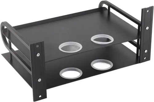 Miniatura 8 de Estante de montaje en pared, estante flotante de pared de doble capa, estante de caja de TV, estante montado en la pared, router DVD cable caja