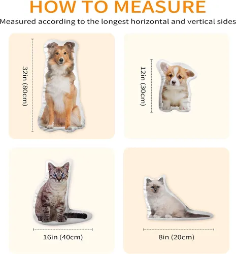 Miniatura 7 de Easycosy Almohada personalizada con fotos de mascotas, almohada personalizada con forma de cara de perro y gato, almohadas personalizadas con imagen