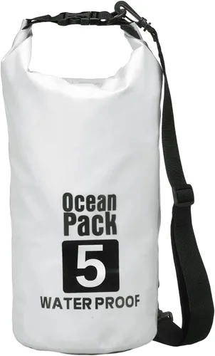 Miniatura 18 de Bolsa seca impermeable, 5 L, ajuste para mujeres y hombres, bolsas a prueba de agua, mochila flotante ligera de almacenamiento en seco con silbato