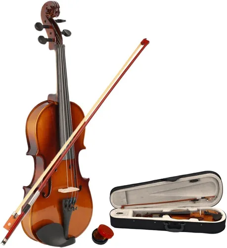 Violín para principiantes de 1/2 para adultos, kit completo de violín de tamaño completo con estuche portátil, arco, colofonia, todos los accesorios