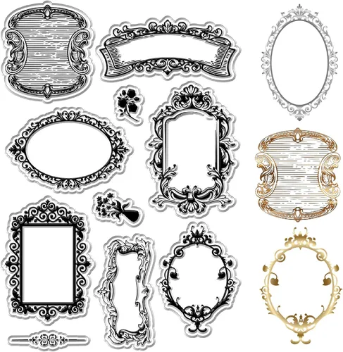 Miniatura 13 de CRASPIRE Paleta de sellos de goma transparente reutilizables de silicona transparente para manualidades, álbumes de recortes, álbumes de fotos
