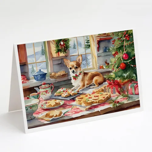 Miniatura 65 de Caroline's Treasures DAC3884GCA7P Paquete de 8 tarjetas en blanco de Navidad con galletas de husky siberiano Tarjetas de felicitación con sobres