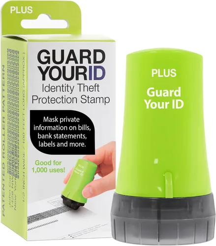 Guard Your ID Sello de Seguridad Avanzado con Rodillo para Prevención de Robo de Identidad Verde (38311)