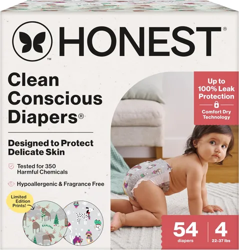 Miniatura 41 de The Honest Company Clean Conscious - Pañales para pieles delicadas, hasta un 100% a prueba de fugas, hipoalergénicos, sin fragancia, género neutro