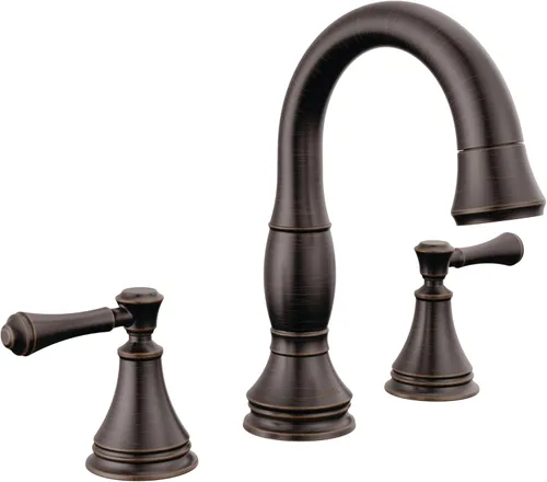 Miniatura 10 de Delta Faucet Cassidy - Grifo de baño extraíble, grifo de baño de instalación extendida de níquel cepillado de 3 orificios, grifo de lavabo de baño