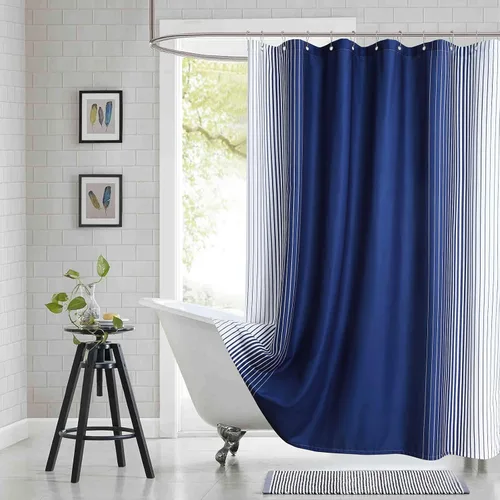 Miniatura 7 de Cortina de ducha gris, cortinas de ducha de tela de microfibra gris degradado para baño, cortinas de baño modernas impermeables, 72 pulgadas