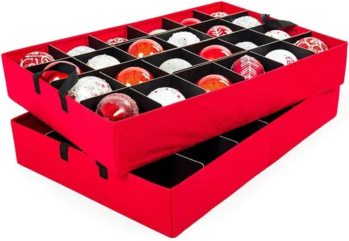 Miniatura 4 de Santa's Bags [Caja de almacenamiento para adornos navideños con divisores] - (Capacidad para 48 adornos de hasta 4 pulgadas de diámetro) Bandejas