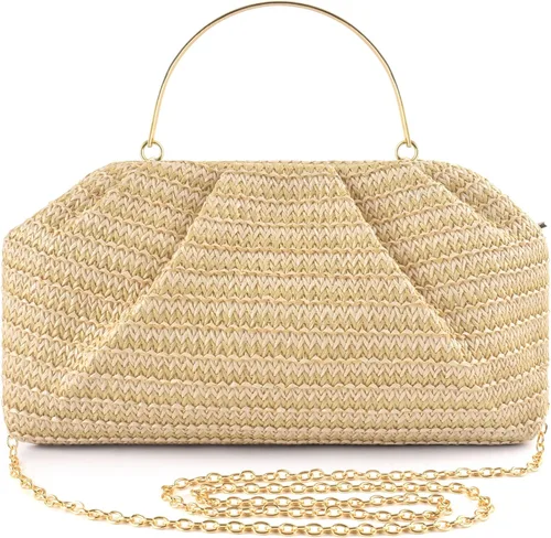 Miniatura 13 de ERKOON Clutch Purse for Women Elegant Pleated Evening Bag Crossbody Shoulder Handbag Envelope Bag with 2 Detachable Chain