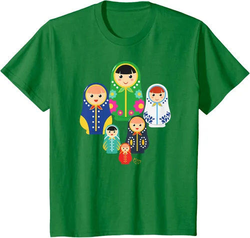 Miniatura 40 de Matryoshka Russian Nesting Dolls, Rusia - Camiseta de regalo, Azul / Patchwork, S