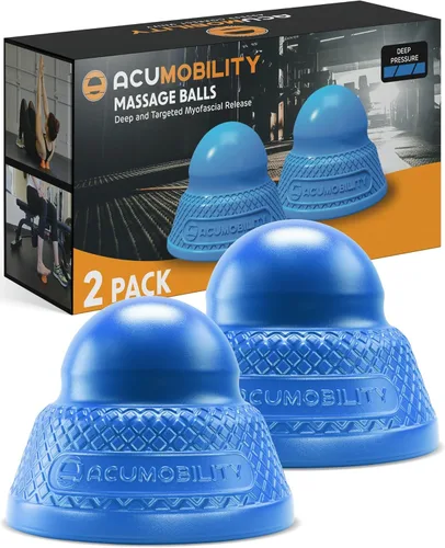 Acumobility Paquete de 2 rodillos de bola de masaje, punto de gatillo, bolas de masaje, bola de masaje de pies, pelota de terapia física (presión
