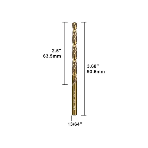 Miniatura 2 de SALI Juego de brocas de cobalto, 10 piezas 13/64" M35 Juego de brocas de acero de alta velocidad de longitud Jobber para metal endurecido, acero