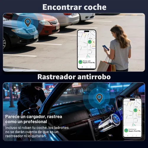 Miniatura 5 de LIONO Rastreador y cargador GPS para automóvil con batería recargable incorporada, rastreador GPS para vehículos, rastreador oculto para automóvil