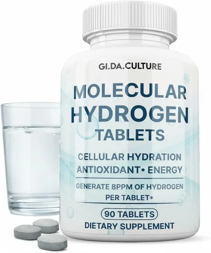 Tabletas de agua de hidrógeno molecular (8 ppm) | 90 tabletas de hidrógeno para agua potable | magnesio, ácido málico y L-tartárico | Suplemento de
