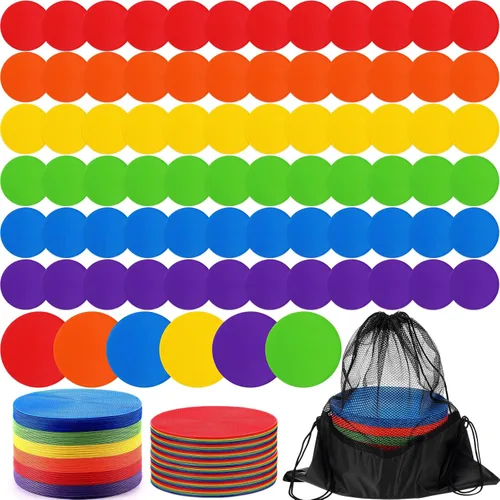 Miniatura 8 de Marcadores de punto de piso de TPE Tinideya para gimnasio, puntos planos antideslizantes, marcador de punto de baile para deportes de gimnasio