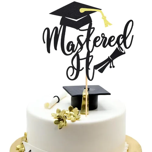 Miniatura 15 de Arthsdite 1 Pieza Decoración para Pastel de Graduación con Purpurina Dorada "So Proud of You" - 2025 Graduado Felicitaciones Senior Decoración