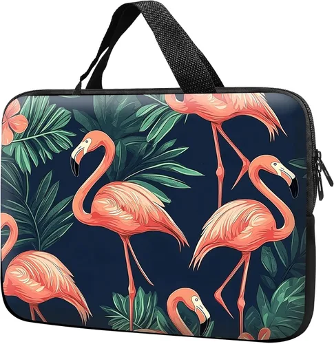 Miniatura 20 de Funda para laptop con asa de 17 pulgadas, impermeable, diseño de leopardo, compatible con MacBook Air, Pro, HP, Dell, Lenovo, ASUS