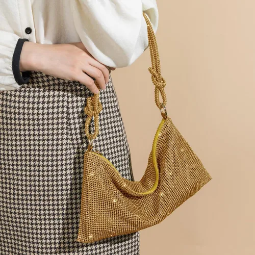Miniatura 2 de Baonmy Bolso de noche con diamantes de imitación para mujer, bolso de noche con diamantes de imitación para mujer, bolso de noche para club, boda
