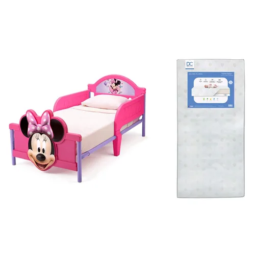 Miniatura 8 de Delta Children - Cama infantil de niños pequeños con cabecero 3D, modelo Minnie Mouse de Disney