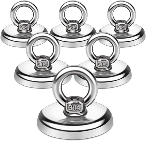Miniatura 10 de E BAVITE Ganchos magnéticos, imanes de neodimio de tierras raras resistentes de 60 libras con orificio avellanado, perfectos para el hogar, cocina