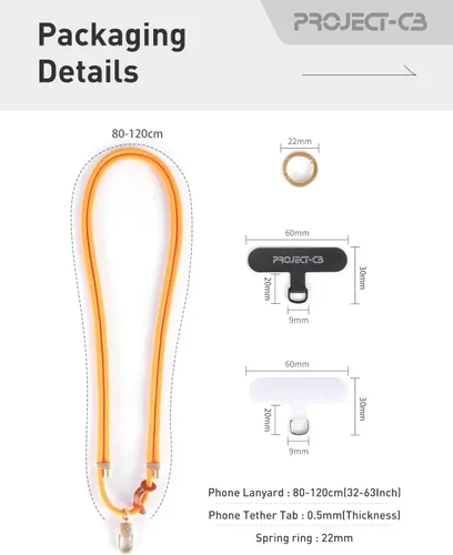 Miniatura 7 de Cordón para teléfono celular 1, Pestaña de sujeción para teléfono 2, Correa cruzada para teléfono, Cordones para alrededor del cuello, Correa Negro-b