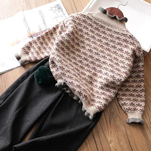 Miniatura 11 de Camisetas para bebé niña, suéter con mangas de suéter, ropa de una niña larga con fondo largo para niñas de bebé simple