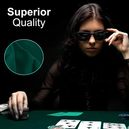 Miniatura 6 de Funda de fieltro para mesa de juego de cartas, póquer, mahjong, dominó, puente y juego de mesa, verde, 32 pulgadas