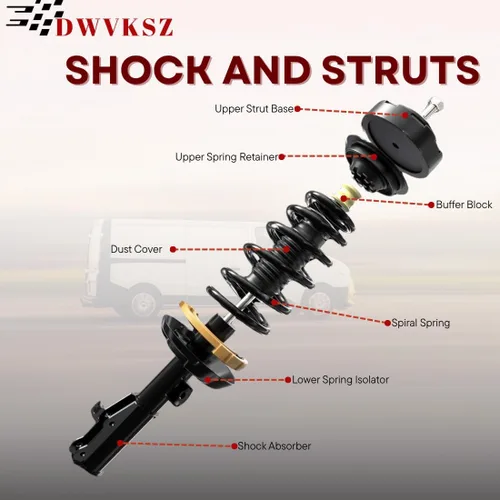 Miniatura 3 de Front Rear Shock Absorber and Strut for Chrysler E Class 1983 2.6L l4, for Chrysler New Yorker 1983 2.6L l4, 4 Pack