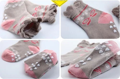 Miniatura 5 de Calcetines de algodón antideslizantes para bebés y niñas pequeñas (0.0 ft-10y)