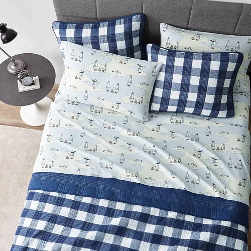 Miniatura 3 de Eddie Bauer - Sábanas de franela tamaño Queen, algodón resistente a las bolitas y arrugas, juego de sábanas con fundas de almohada y sábana ajustada