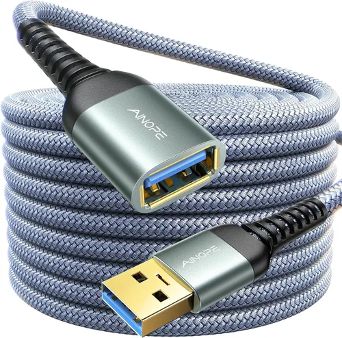 Miniatura 12 de AINOPE Cable de extensión USB, extensor USB, cable de extensión USB 3.0, cable macho a hembra, cable de alta transferencia de datos, compatible