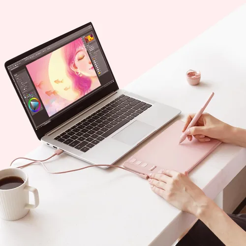 Miniatura 7 de HUION Inspiroy 2 Pequeña Tableta de Dibujo, Tableta de Arte Digital con Rueda de Desplazamiento, 6 Teclas de Acceso Rápido, Lápiz sin Batería