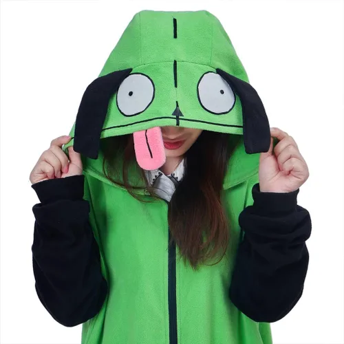 Miniatura 7 de Invader Cosplay Zim - Sudadera con capucha y cremallera para hombre, disfraz de Halloween